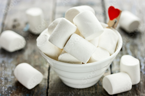 Soft white marshmallow love dessert