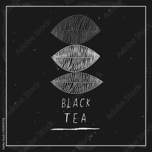 Tea vector illustration. Tea leaves frame.