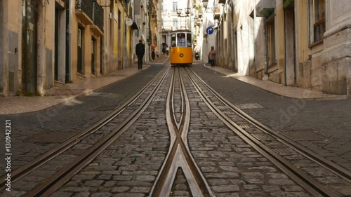 Portugal, Lisbon, View of the Bica Funicular.
 photo