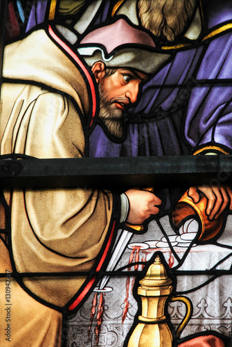 Stained Glass - Antisemitic stained glass in Brussels Cathedral