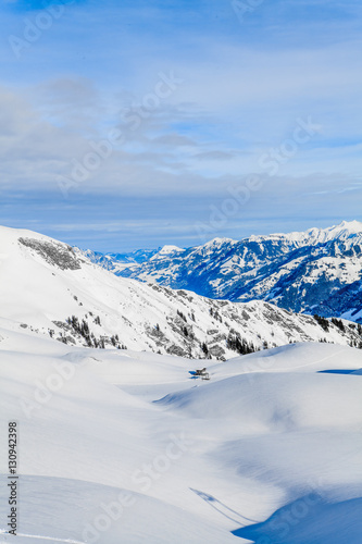 view of the Alps mountains in Switzerland.  Winter Landscape. Pa © EwaStudio