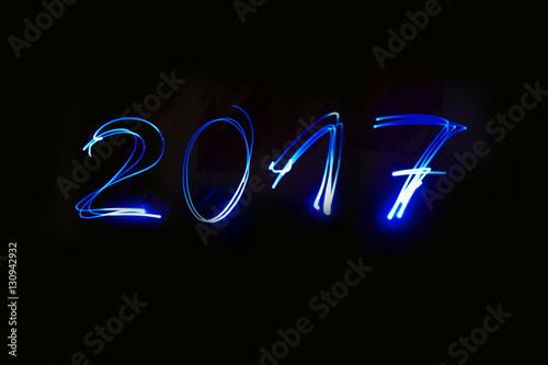 Writing the New Year with sparklers