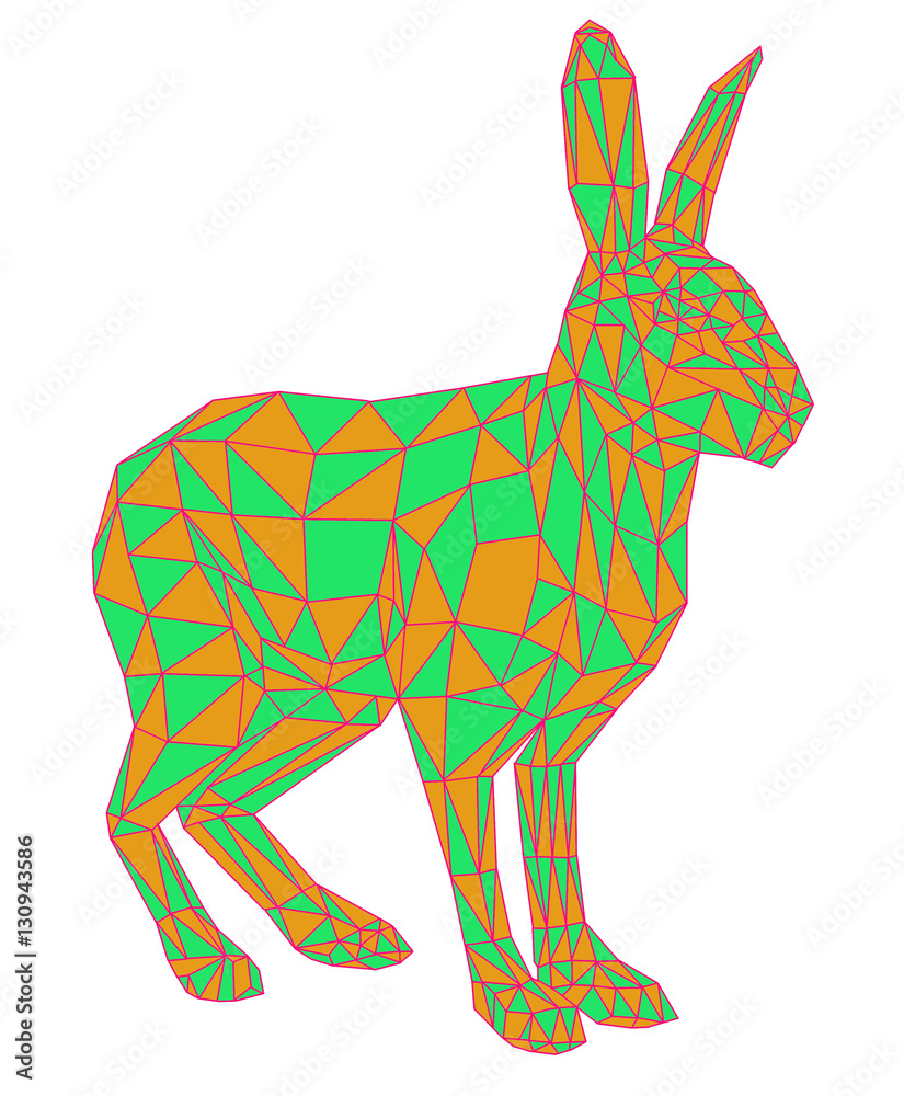 Abstract rabbit isolated on white Stock Illustration | Adobe Stock