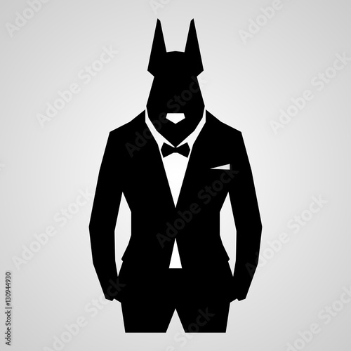 Silhouette dog dressed.
