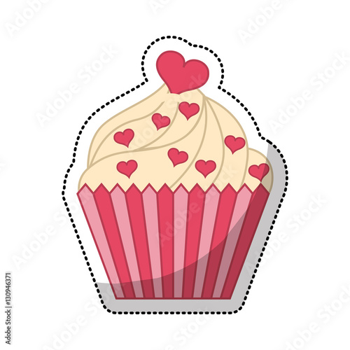 delicious sweet cupcake icon vector illustration design