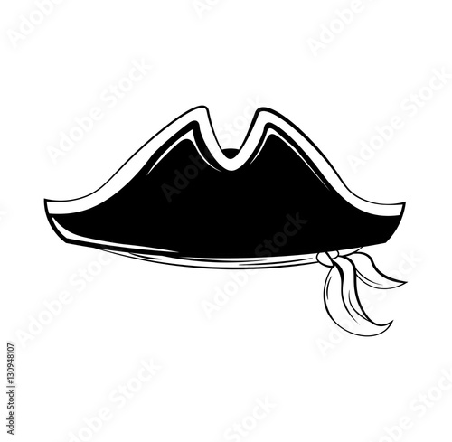 Pirate hat. Vector illustration isolated on white