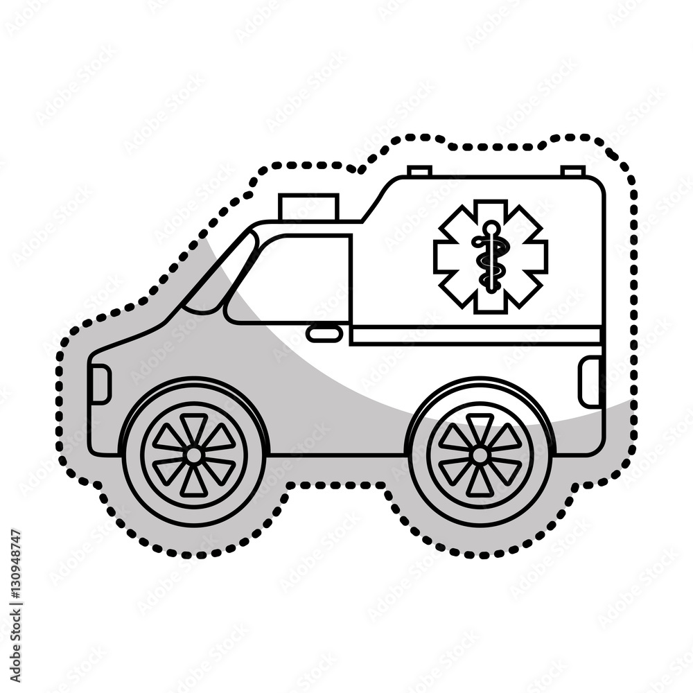 ambulance medical vehicle icon vector illustration design