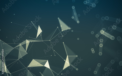 Fototapeta Naklejka Na Ścianę i Meble -  Abstract polygonal space low poly dark background, 3d rendering