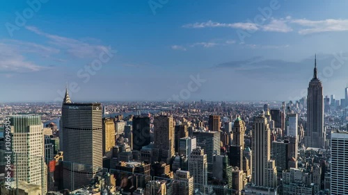 Timelapse of the cityscape looking from Rockefeller Center, NYC, USA
