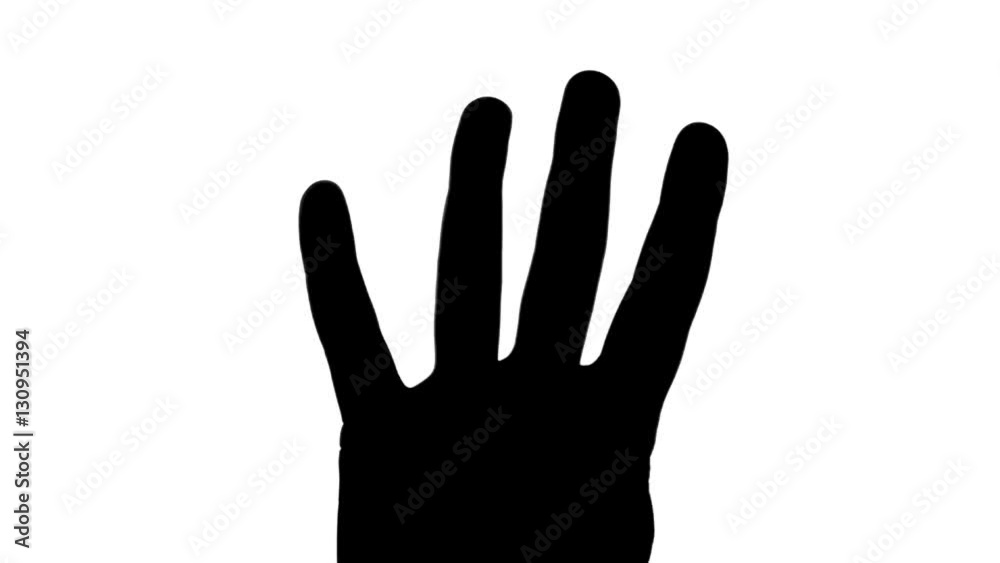 number 4 silhouette of hand