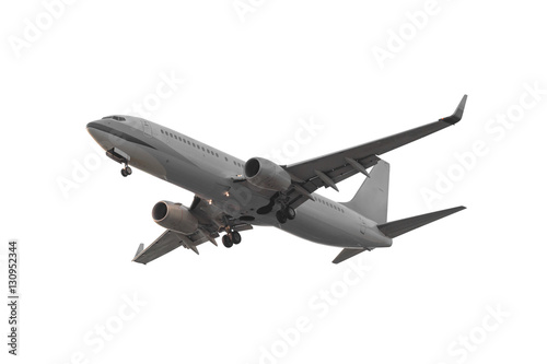 commercial airplane isolated on white background with clipping p