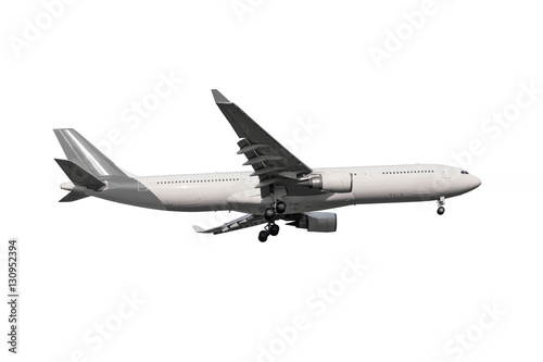 commercial airplane isolated on white background with clipping p
