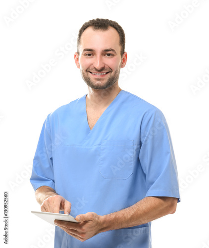 Handsome male doctor with t...