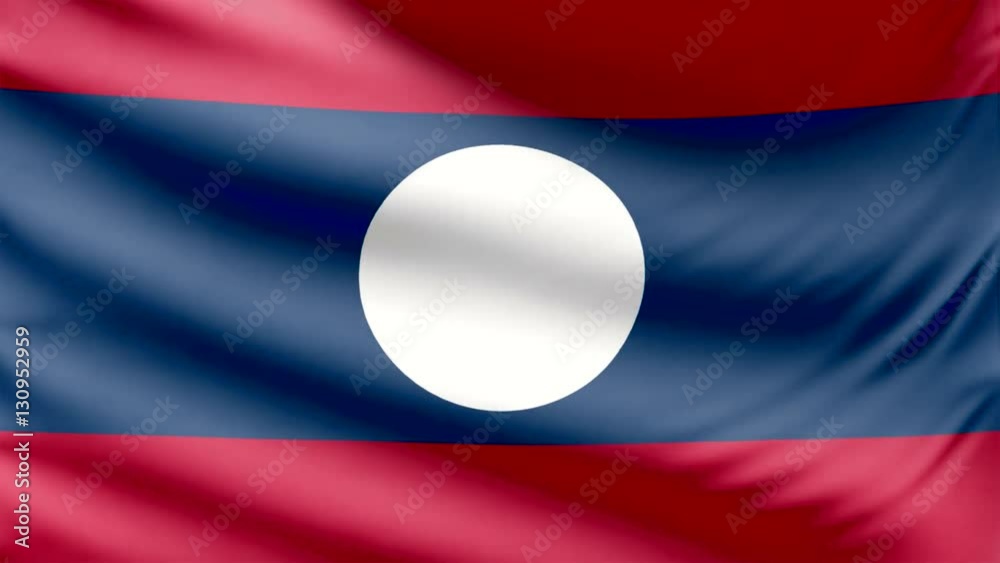 Realistic beautiful Laos flag 4k Realistic beautiful Laos flag 4k
