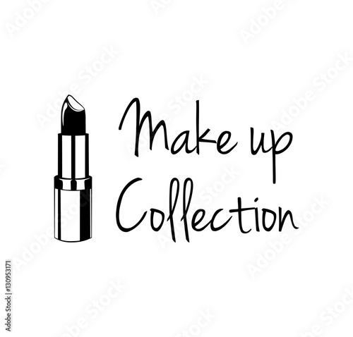 Sample badge for a beauty salon, beauty and cosmetics product, lipstick label, cosmetology procedures, makeup stylist.