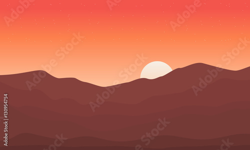 At sunset mountain scenery backgrounds