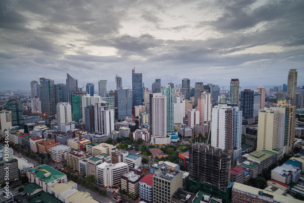 Fototapeta premium Manila city skyline nightview