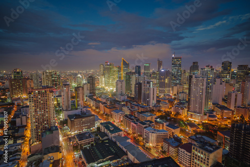 Manila city skyline nightview