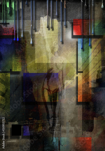 City Abstract with nude