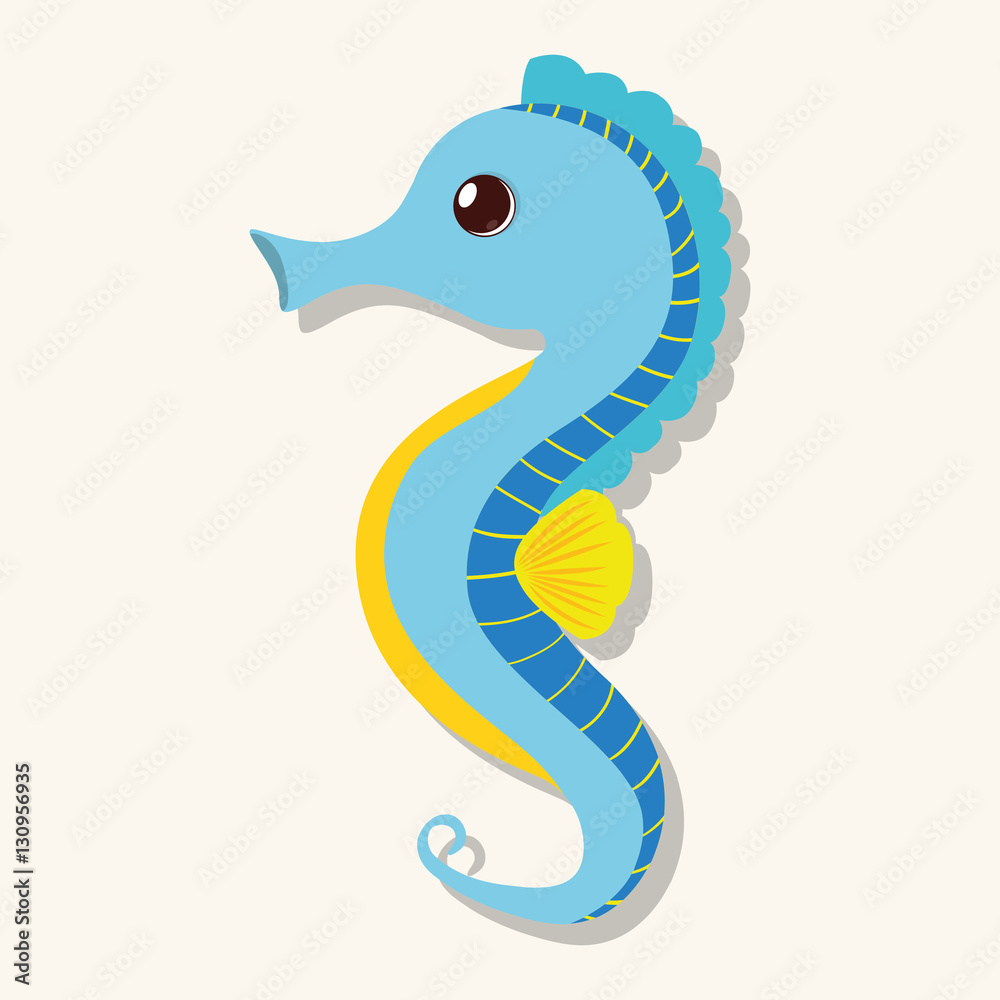 Naklejka premium seahorse pet related icon image vector illustration design 