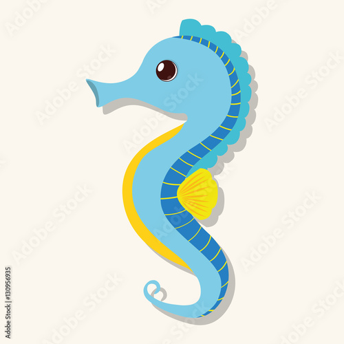 seahorse pet related icon image vector illustration design 