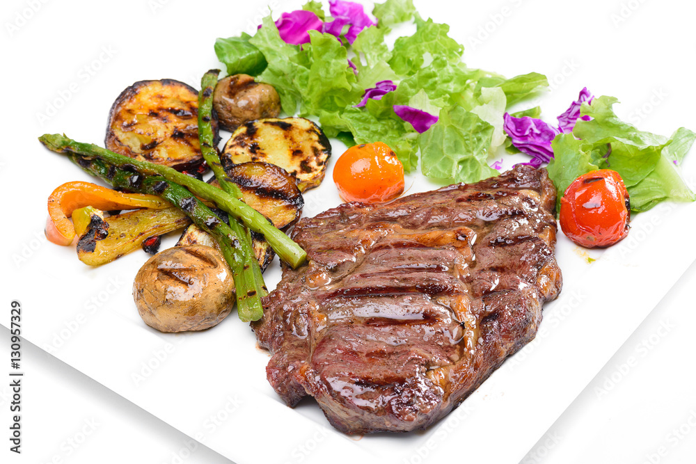 Beef steak with potatoes and Greens Beef steak with potatoes and Greens