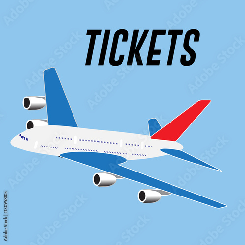 White plane and inscription  tickets.