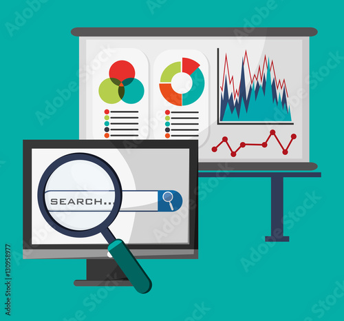 office network search strategy buisness vector illustration eps 10