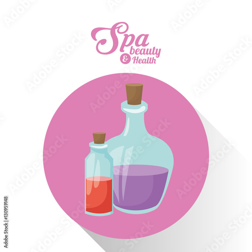 spa beauty and health esssential oil aromatherapy pink background vector illustration eps 10