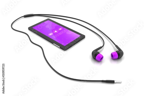 multimedia smart phone with earphones