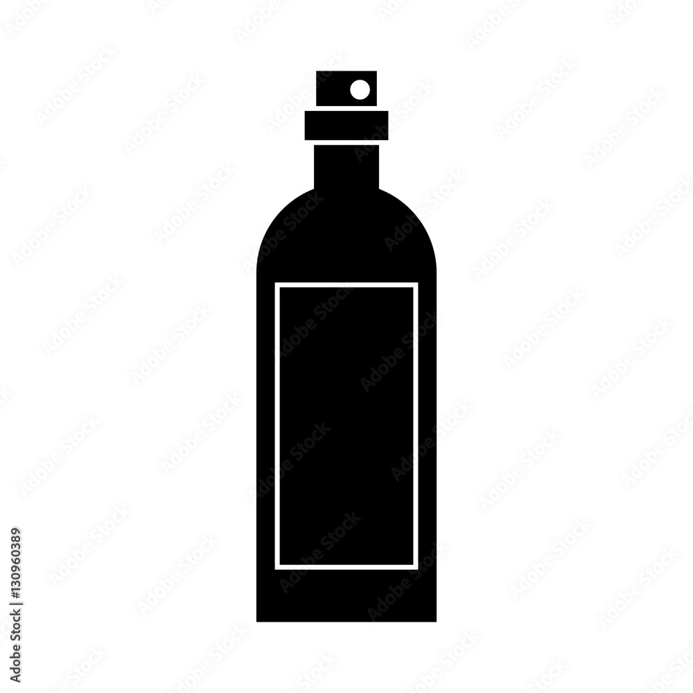 silhouette bottle wine with label vector illustration eps 10