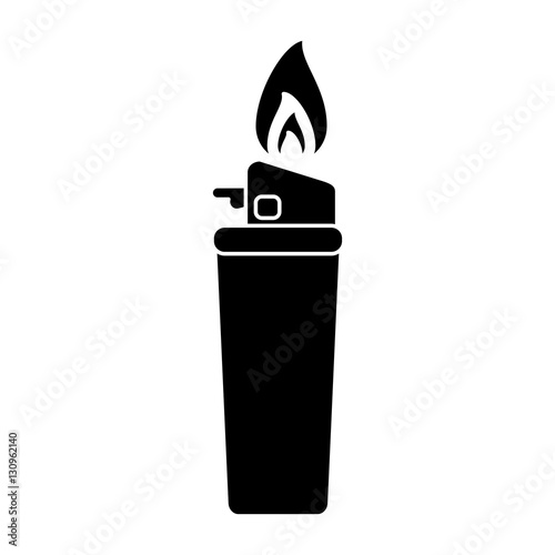 silhouette gas lighter flame icon vector illustration eps 10