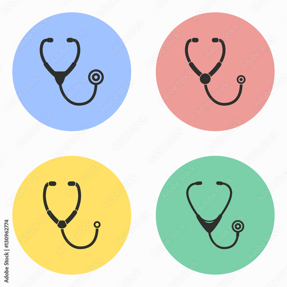 Stethoscope icon set. Stethoscope icon set.