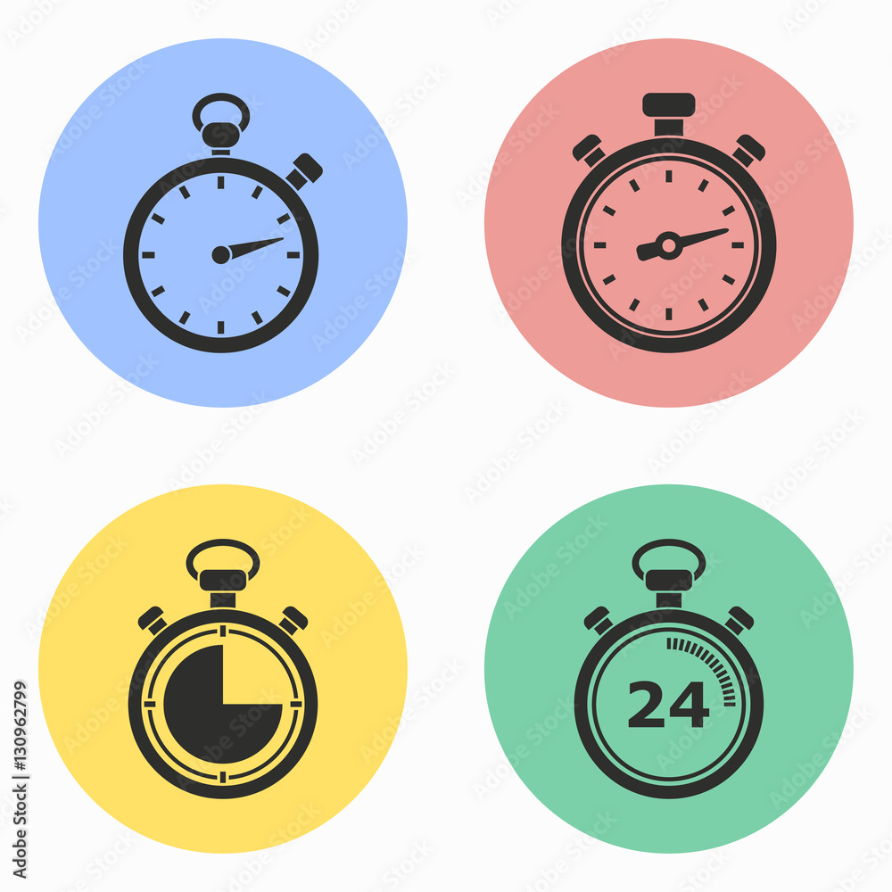 Stopwatch icon set. Stopwatch icon set.