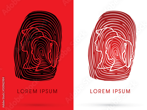 Man and Woman Fingerprint sign graphic vector.