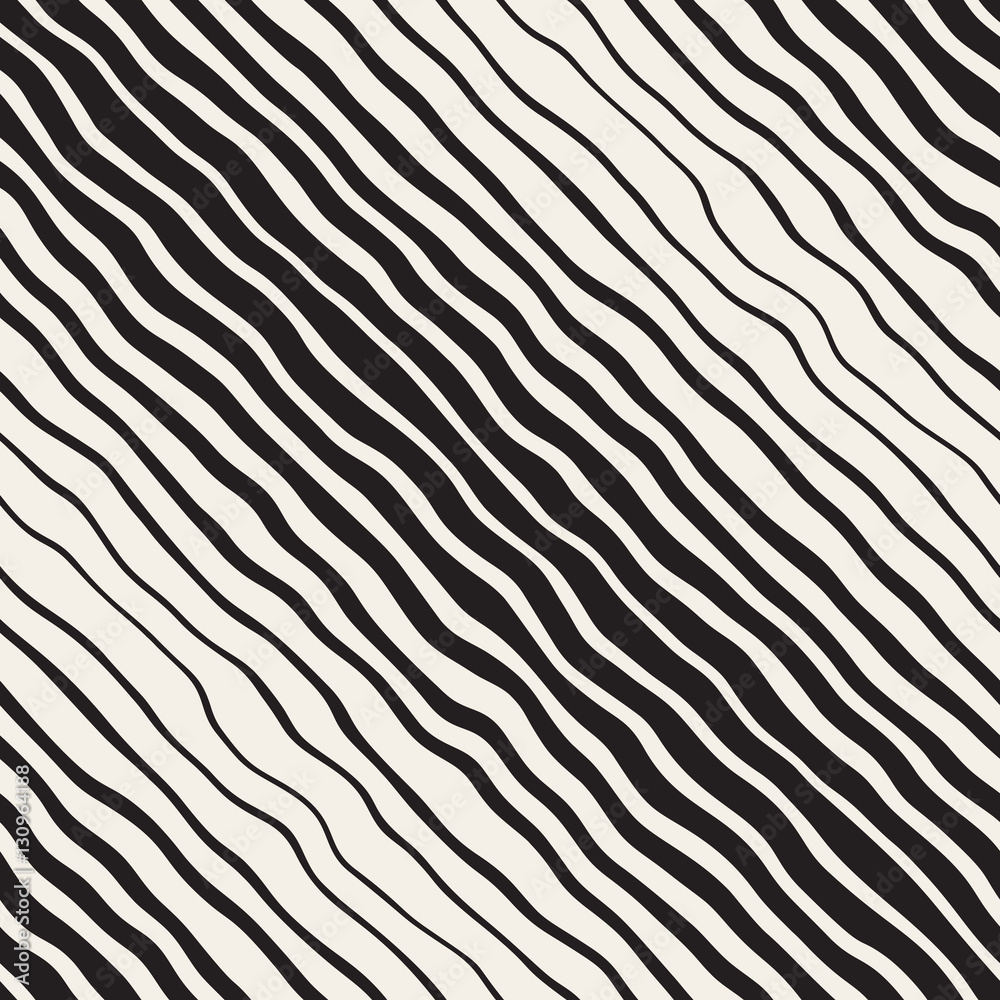 Wavy Ripple Hand Drawn Gradient Lines. Vector Seamless Black and White Pattern. Wavy Ripple Hand Drawn Gradient Lines. Vector Seamless Black and White Pattern.