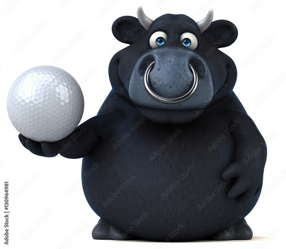 Naklejka premium Black bull - 3D Illustration