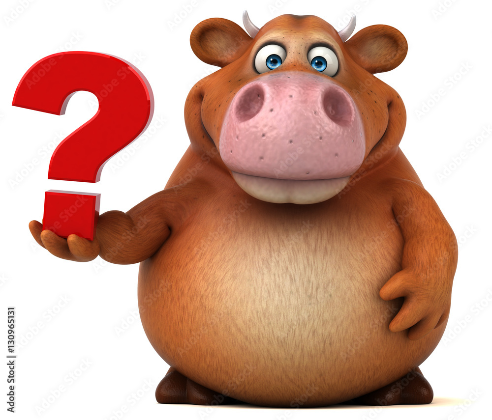 Naklejka premium Fun cow - 3D Illustration