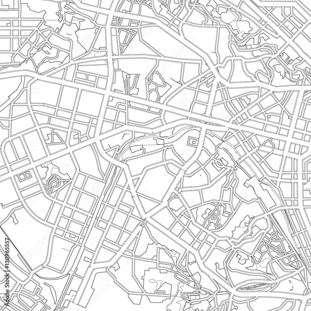 black and white drawing of a map of the city of Kiev