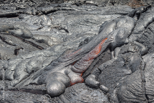 Obraz na płótnie Close up lava flow in lava field