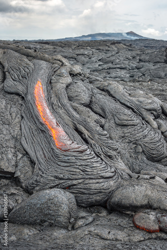 Obraz na płótnie Close up lava flow in lava field