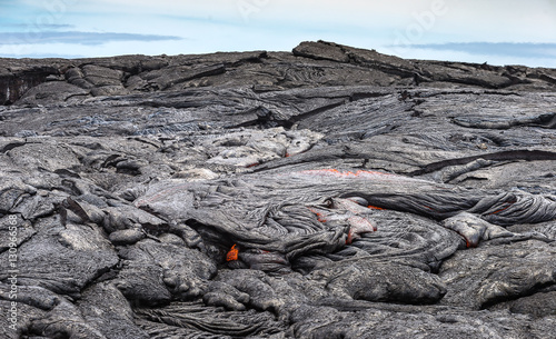 Obraz na płótnie Close up lava flow in lava field