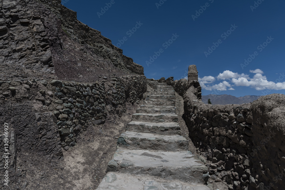 Stone stairs of Leh palace leading upwards