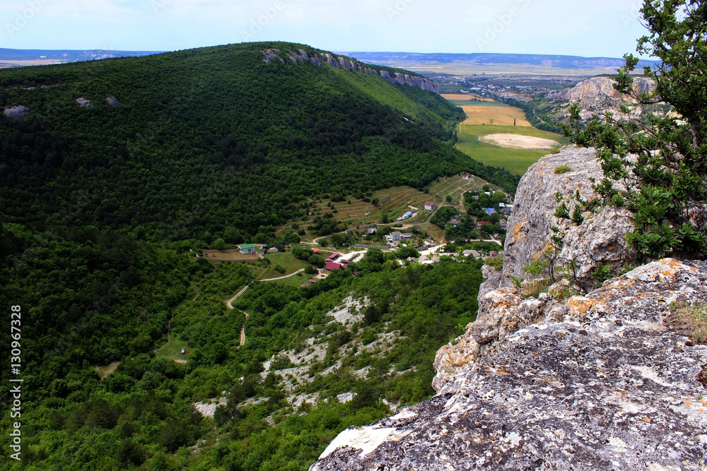 Fototapeta premium Canyon in Crimea near Bakchisaray, view from Suren (Syuren) fortress
