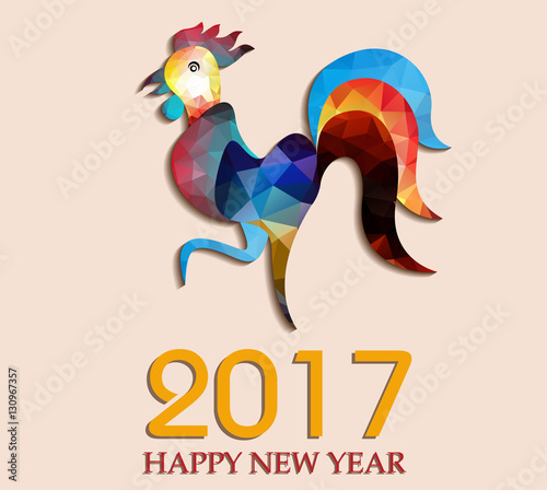 2017 Happy New Year. Celebration Chinese New Year of the Rooster. lunar new year