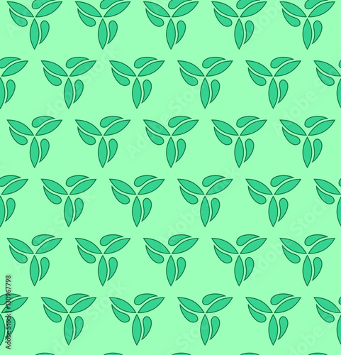 Seamless green ornament. Modern geometric pattern with repeating elements