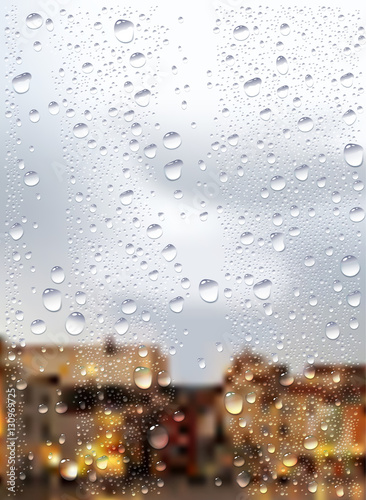 Raindrops Trough Window