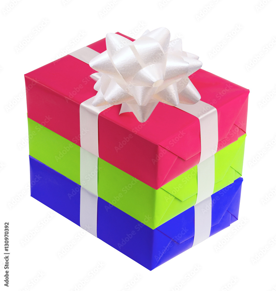 Obraz premium Gift boxes on white background