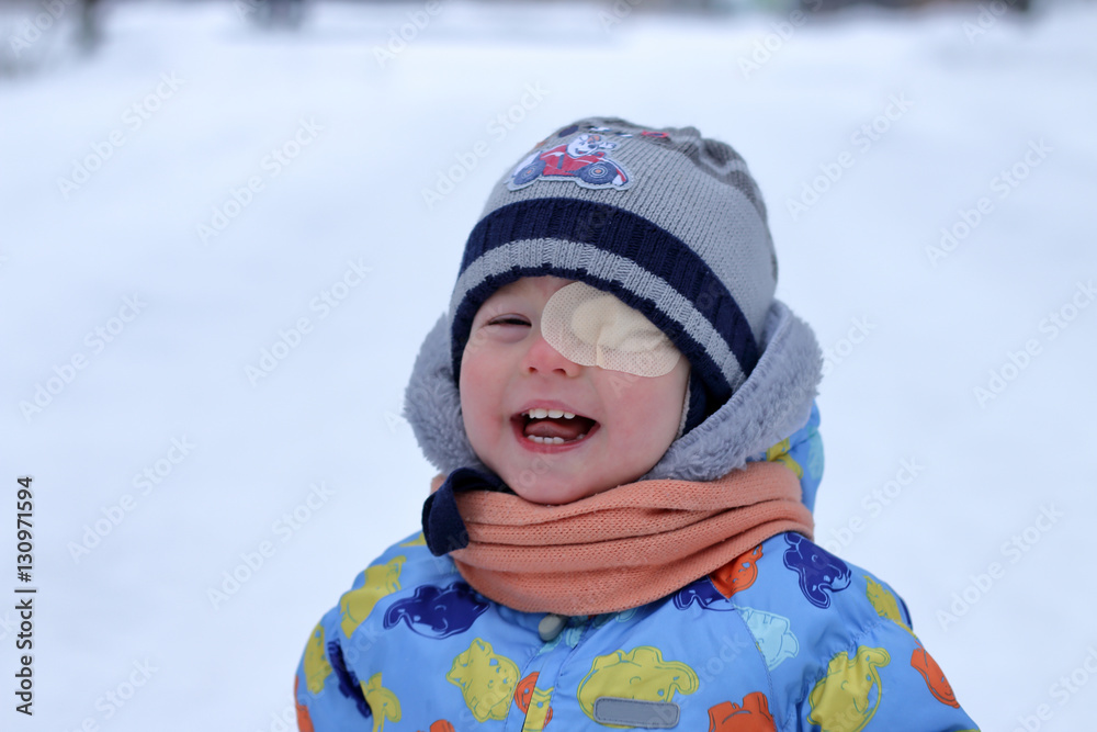 Obraz premium Sticker for strabismus small child