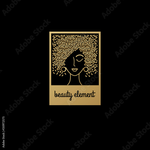 Female face with hair.